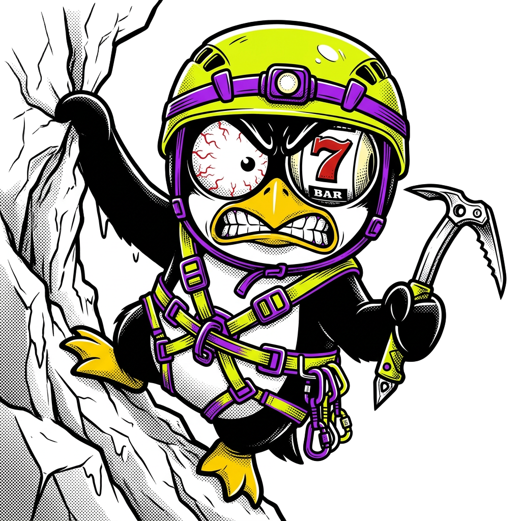 Million Match Penguin climbing the ridge
